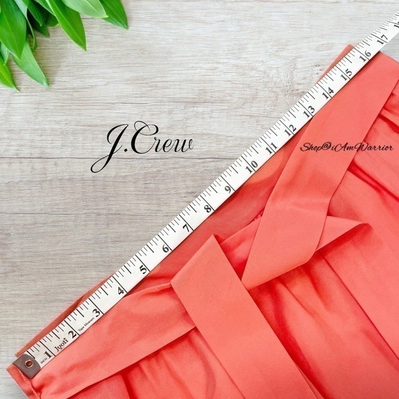 J.Crew NWT tie waist guava coral cotton/silk faille midi skirt @shop@iamwarrior - Picture 7 of 11